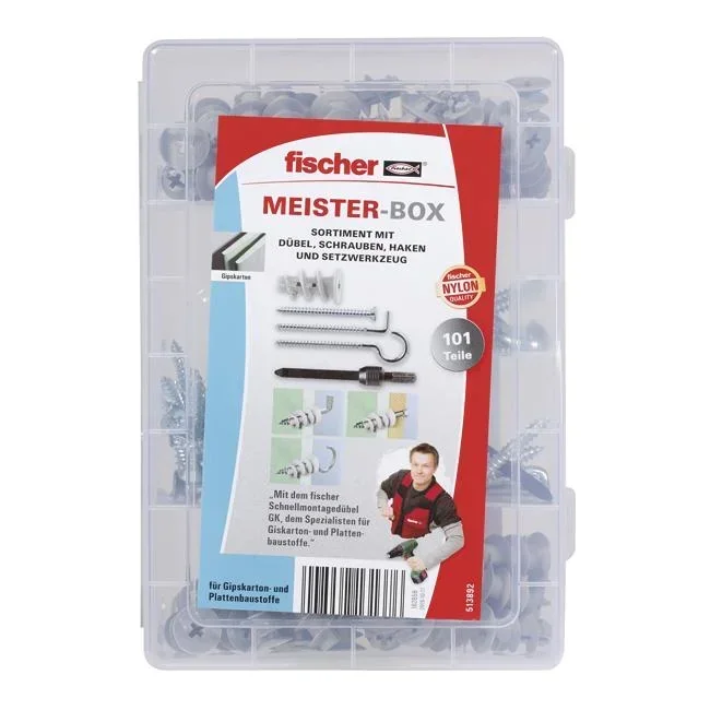 Universaldübel UX Meister Box mit Schrauben, Haken, 101 tlg.