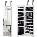 LED Schmuckschrank mit Spiegel hellgrau