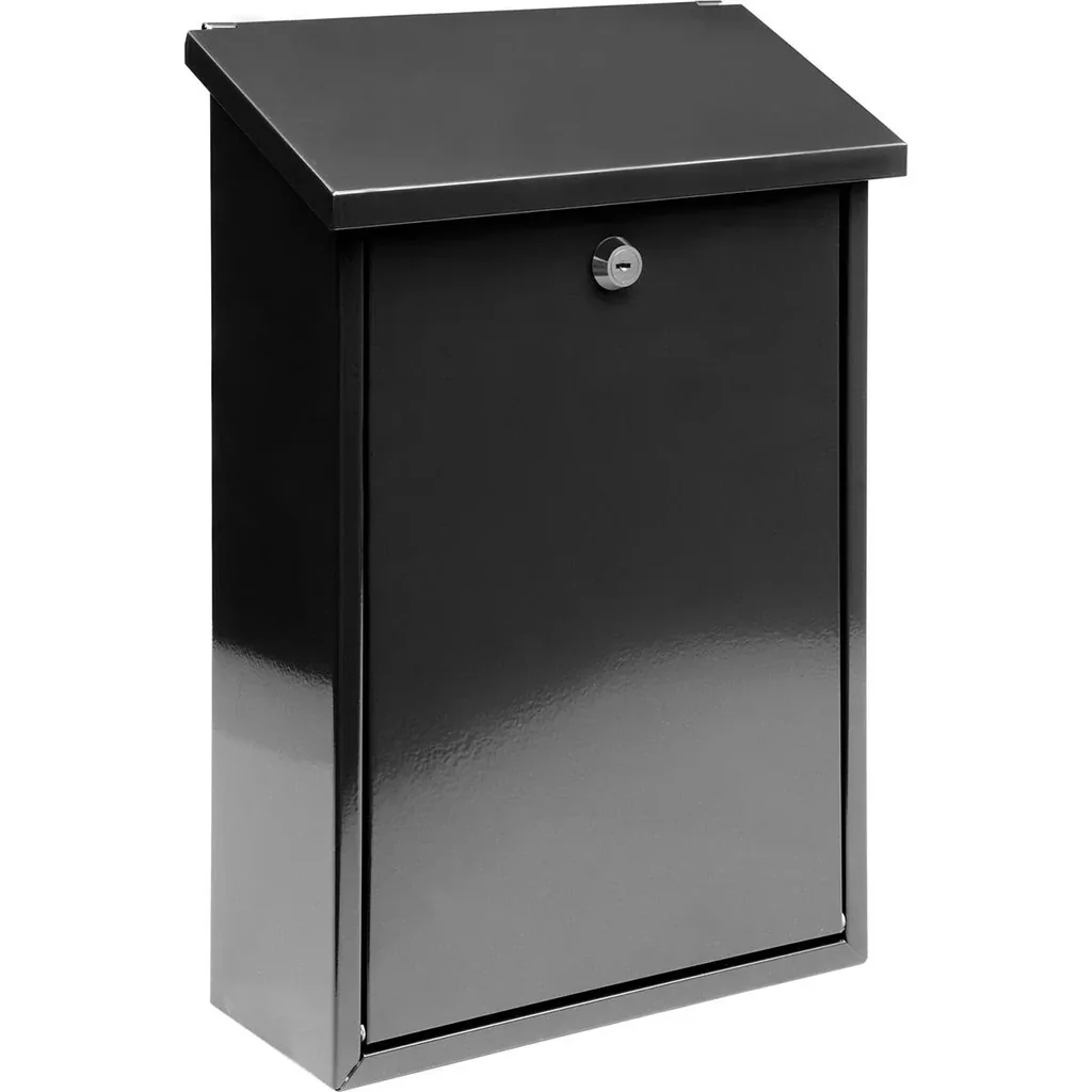 NL Briefkasten mit 2 Tasten - schwarz - 400x250x100 mm