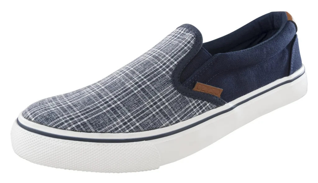 Canvas Slipper, Farbe blau kariert, Gr. 41