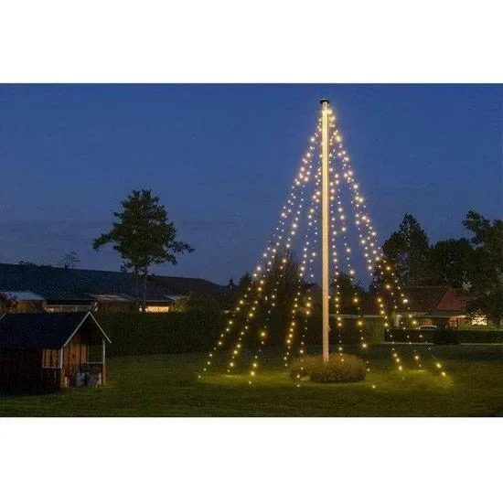 Pro Garden Flagpole Beleuchtung - 400 LED - 8 Meter - warmweißes Licht - wasserdicht