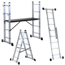 3 in 1 Aluminium-Arbeitsgerüst und Multifunktionsleiter