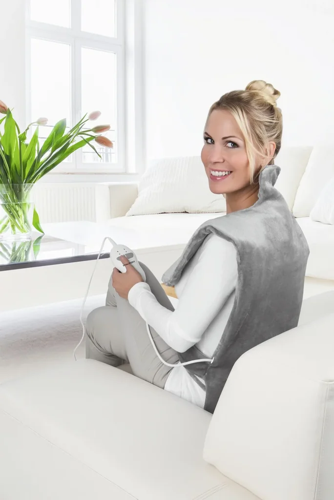 2 in 1 Heizdecke, Massagefunktion, 100 Watt, Grau