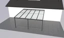 Terrassendach Premium, anthrazit, 5100 x 5060 mm - Polycarbonat Stegplatten 16 mm, klar