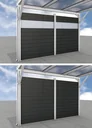 Seitenwand für Carports, weiß, 2,96 x 1,86 m, WPC Dielen dunkelgrau
