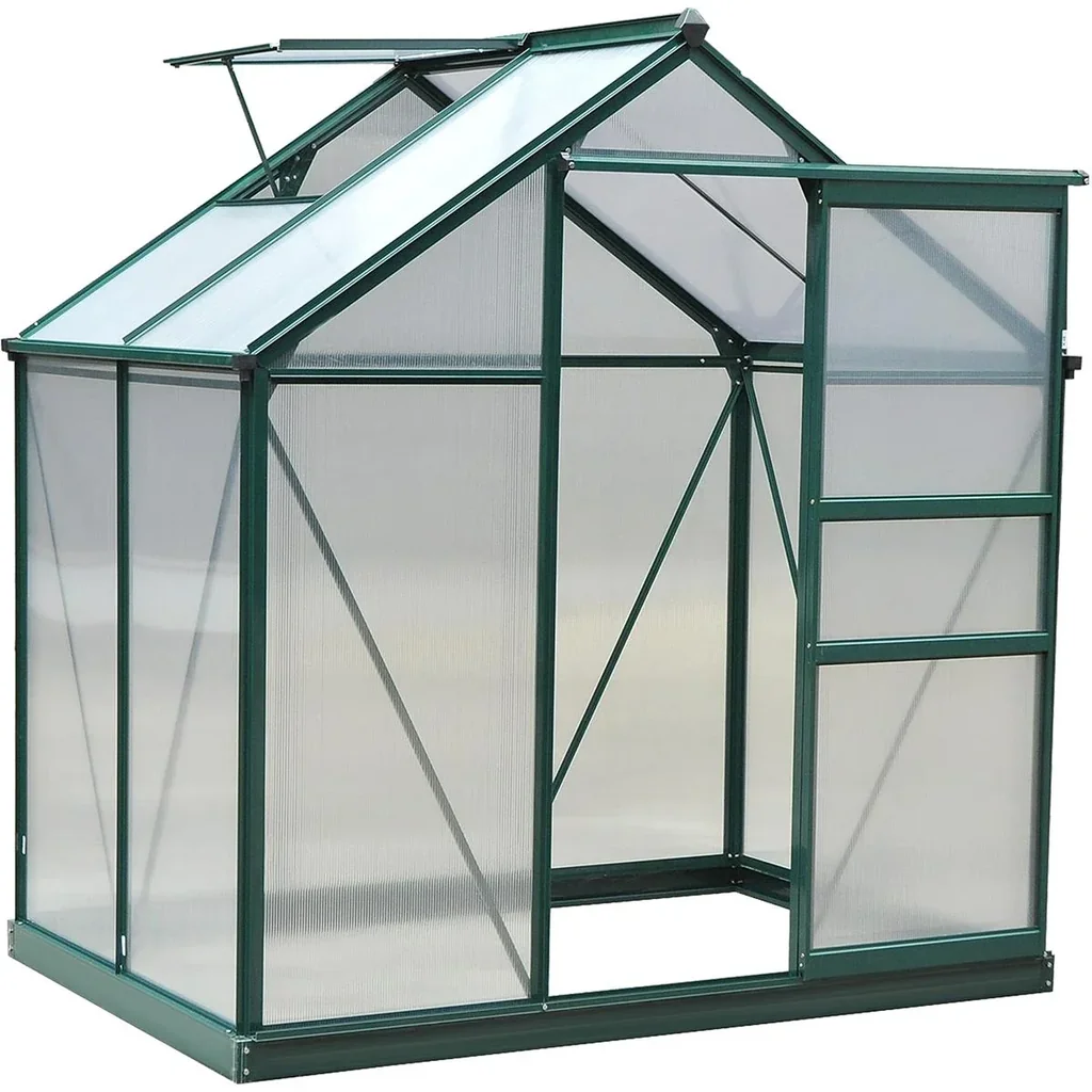 Gewächshaus mit Dachluke - Polycarbonatgehäuse - 183 x 122 x 213 cm