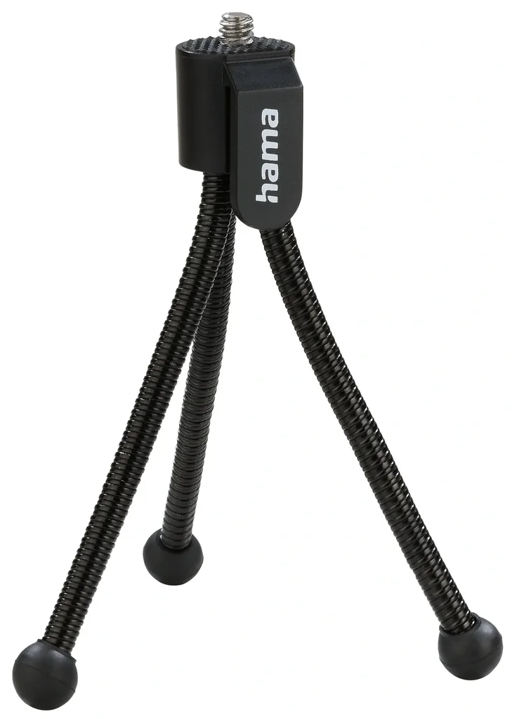 Handliches Mini Stativ mit flexiblen Beinen und Befestigungsclip