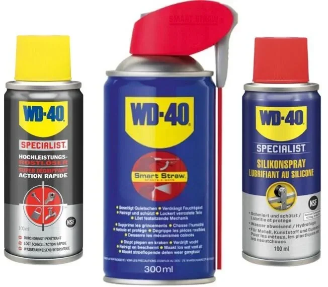 WD40 Universalspray, 300 ml inkl. Rostlöser, 100 ml und Silikonspray, 100 ml