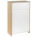 Badezimmerschrank Badkommode Küchenschrank Badregal Standschrank mit 2 Innenablagen und einer großen Schublade kippsiche