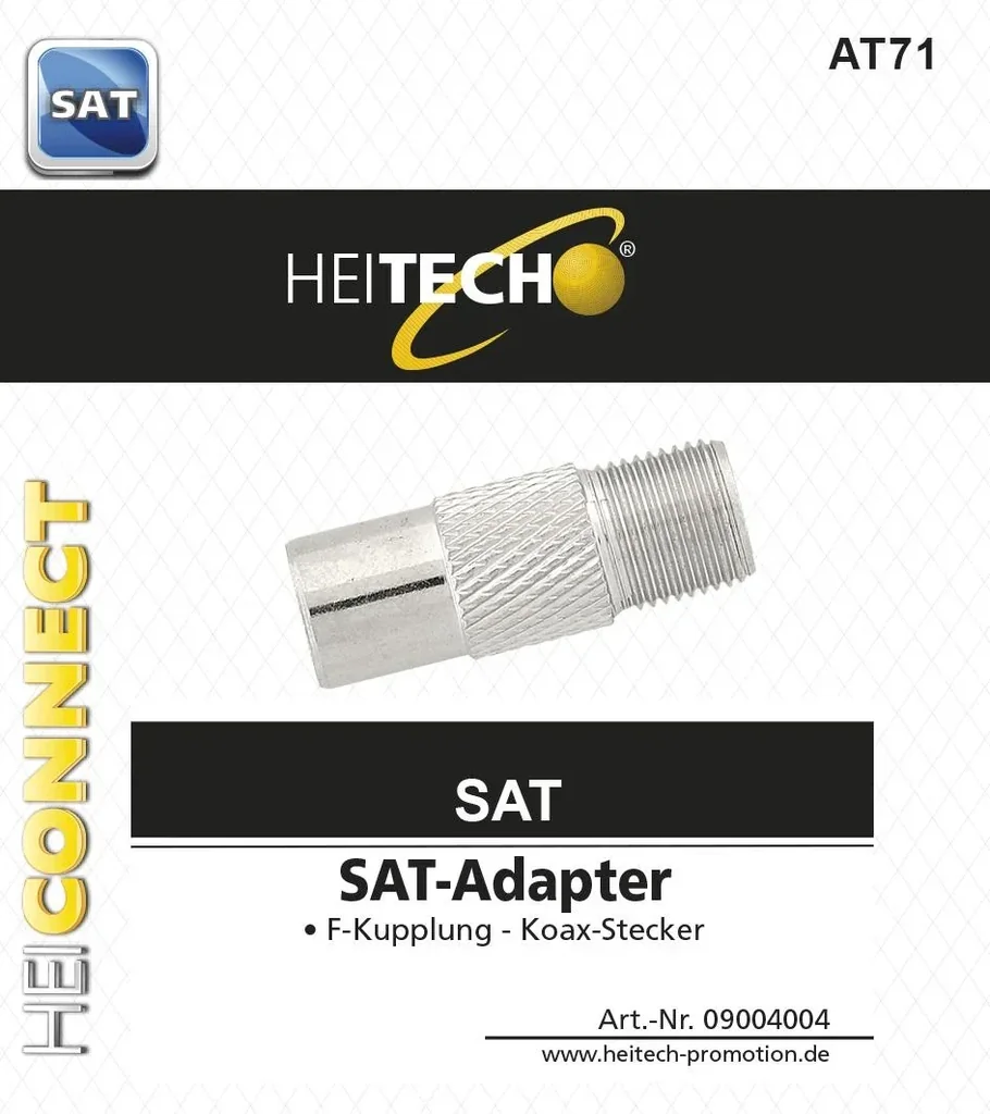 SAT-Adapter F-Kupplung/Koax-Stecker
