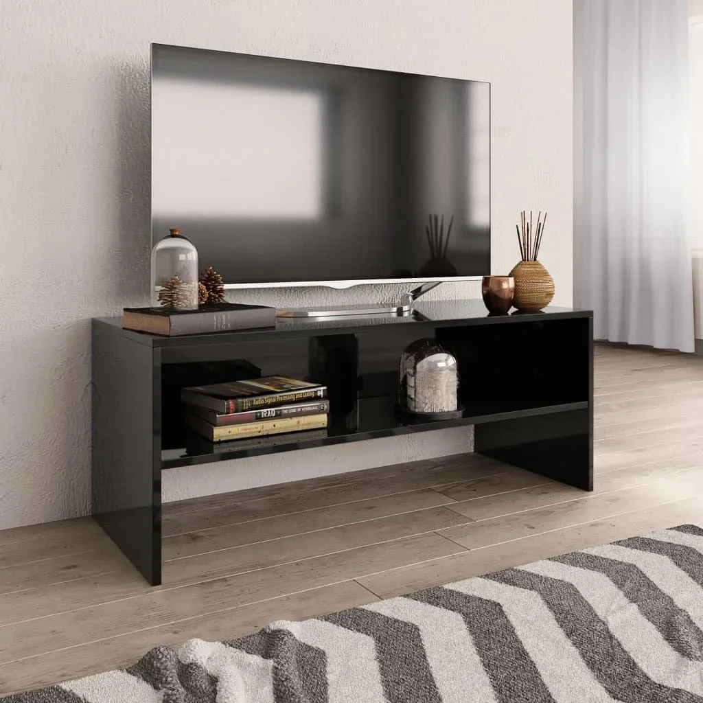 TV-Schrank 100x40x40 cm Spanplatte hochglänzend schwarz