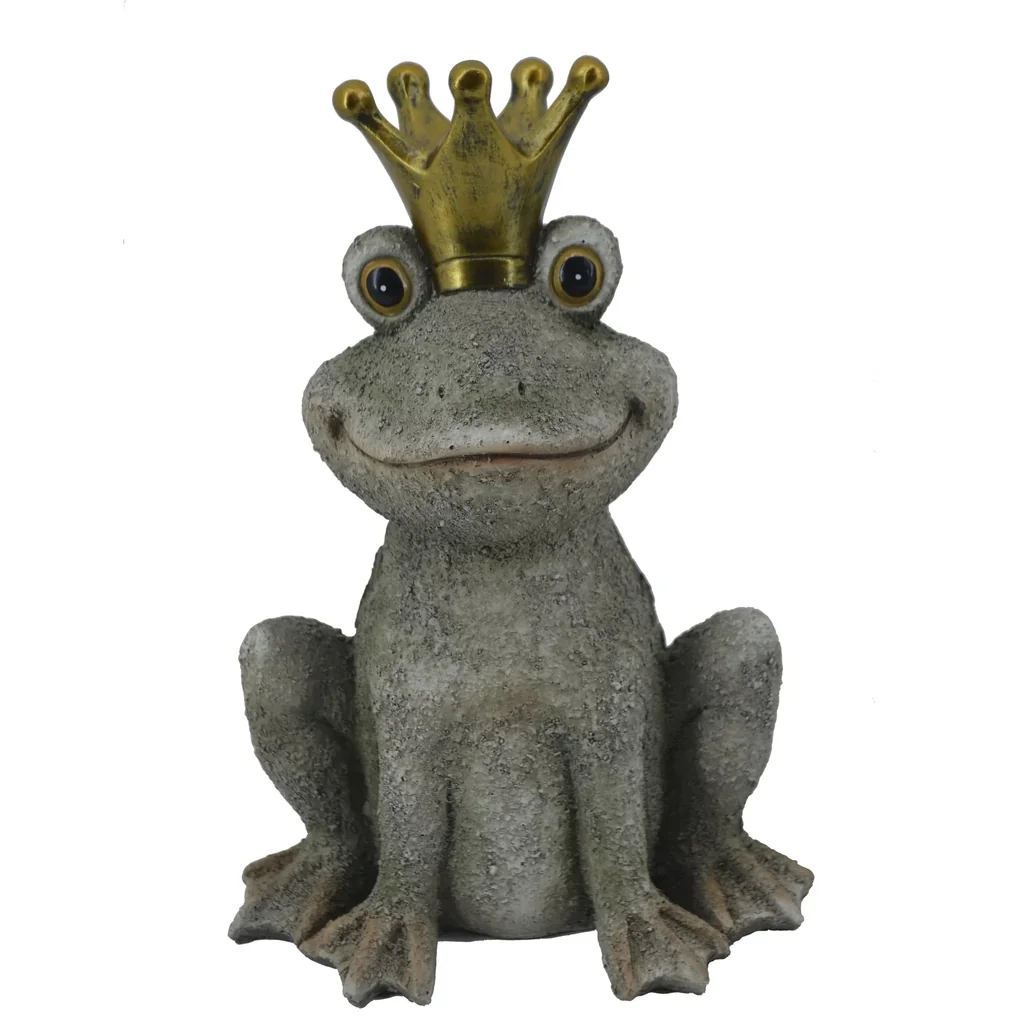 Froschkönig sitzend aus Polyresin