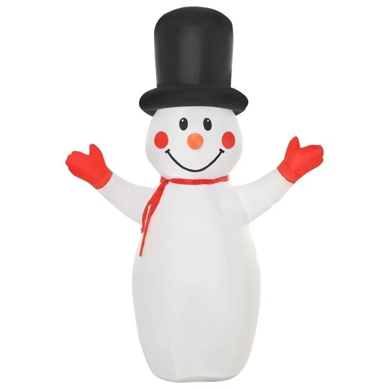 1,8 m aufblasbarer Schneemann mit LED-Leuchten Weihnachtsdeko