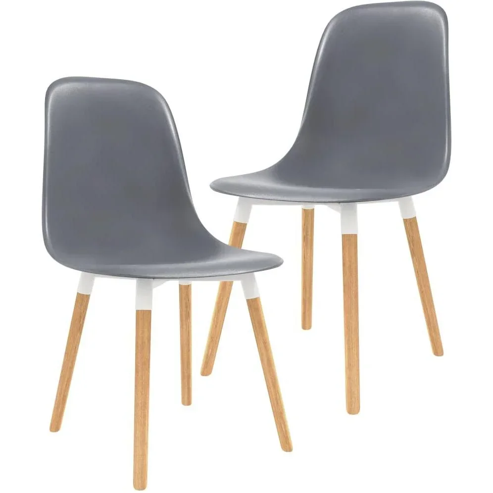 Esstischstühle 2tlg. Kunststoff grau