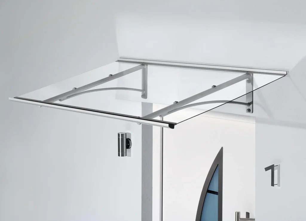 Pultvordach Typ PT gebogen, 1600 x 900 x 270 mm, Edelstahl