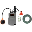 Tauchpumpe - 400W - 6000l/h MIT 15-Meter-Gartenschlauch inklusive Sprinkler und Armaturen UND YATO 1" Wasserhahn