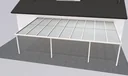 Terrassendach Premium, weiß, 9135 x 5060 mm - Polycarbonat Stegplatten 16 mm, opal
