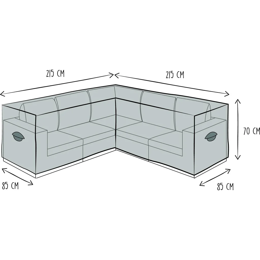 schutzhülle für l-förmiges lounge-set - 215 cm