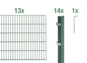Doppelstabmattenzaun Komplettset, grün, Höhe 120 cm, Länge 26 m