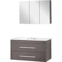 Badezimmermöbel Style 100cm links - schwartz Eiche