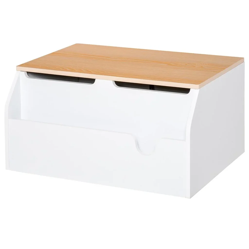 Kindersitzbank mit Stauraum 2-in-1 Truhenbank Spielzeugkiste Aufbewahrungstruhe 3-8 Jahre Kindermöbel Weiß 58 x 43 x 30