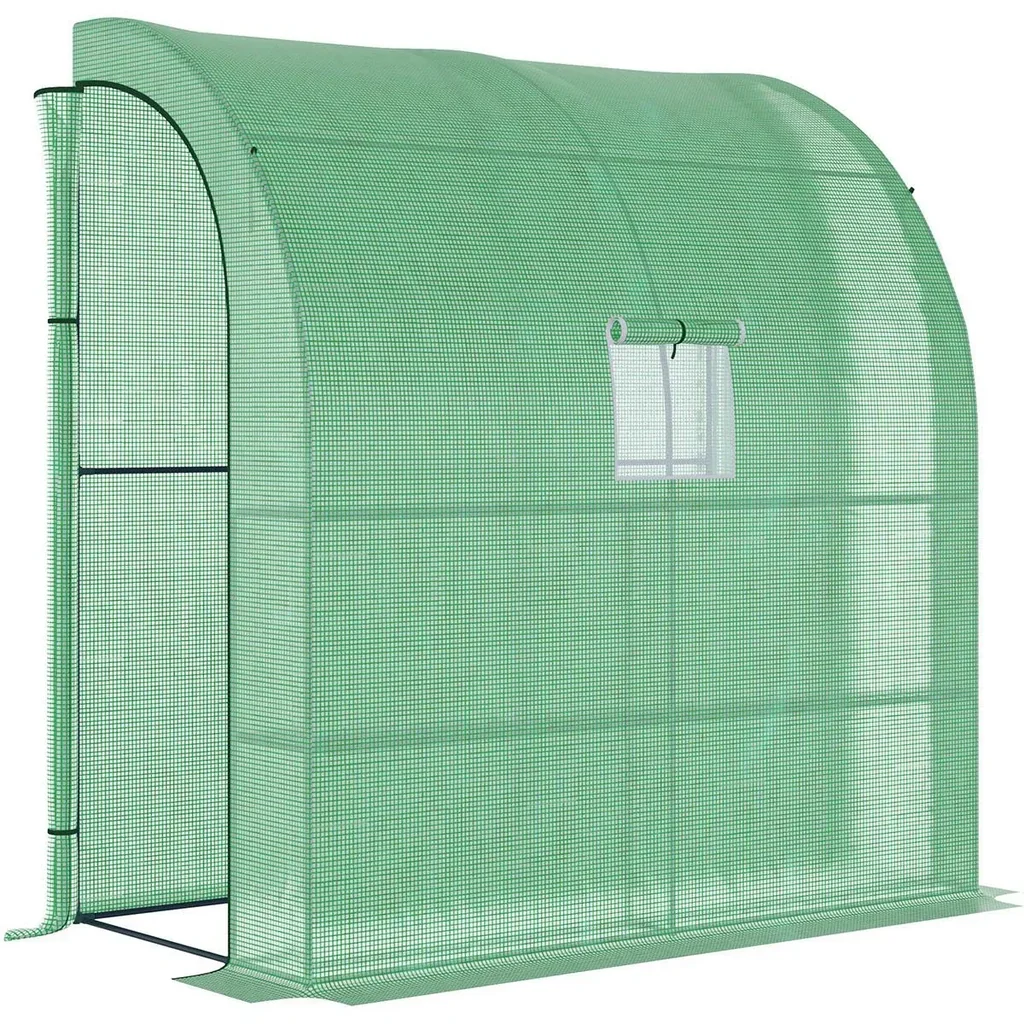 Foliengewächshaus Gewächshaus Treibhaus mit 2 Türen Pflanzenaufzucht UV-Schutz Stahl PE Grün 200 x 100 x 213 cm