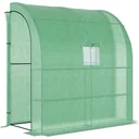 Foliengewächshaus Gewächshaus Treibhaus mit 2 Türen Pflanzenaufzucht UV-Schutz Stahl PE Grün 200 x 100 x 213 cm
