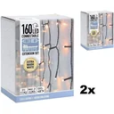 Weihnachtsbeleuchtung SET of 2 - Verkettbar - 160 LED - 3 Meter - Warm White - exkl. Adapter