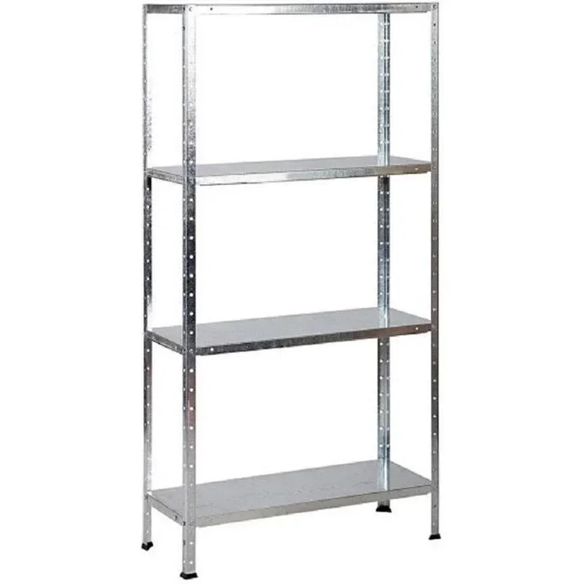 Metall-Lagerregal / Fachbodenregal mit 4 Fachböden - 200kg Tragkraft - (HxBxT) 175x73x30cm - Verzinkt
