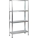 Metall-Lagerregal / Fachbodenregal mit 4 Fachböden - 200kg Tragkraft - (HxBxT) 175x73x30cm - Verzinkt