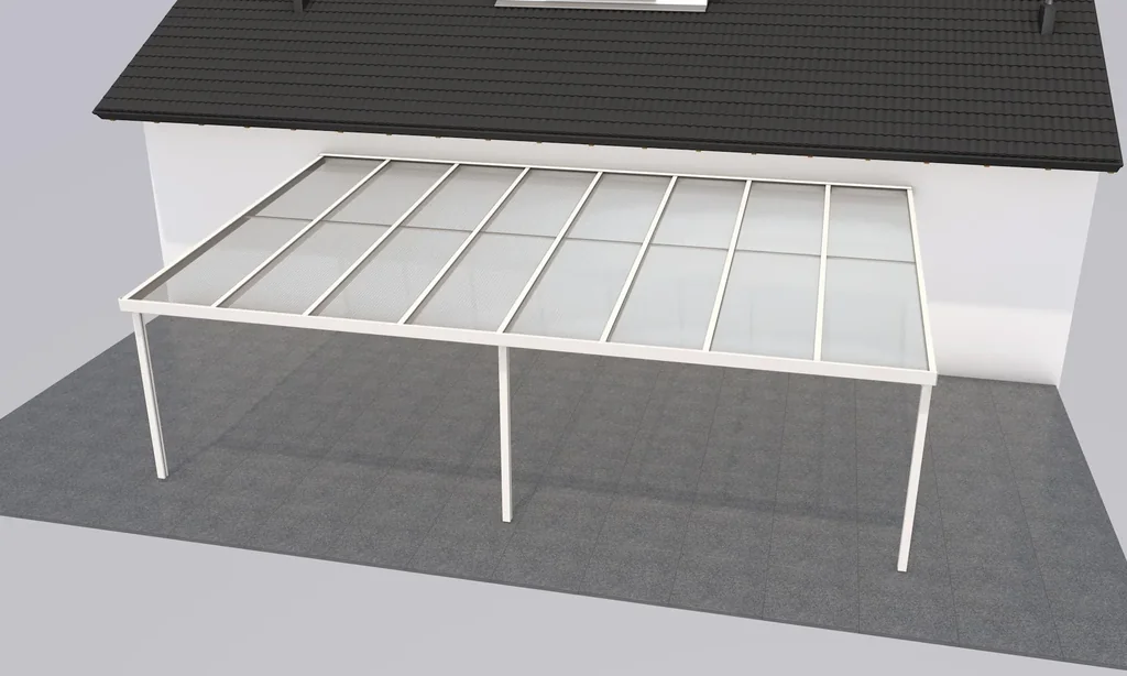Terrassendach Premium, weiß, 8125 x 5060 mm - Klima blue
