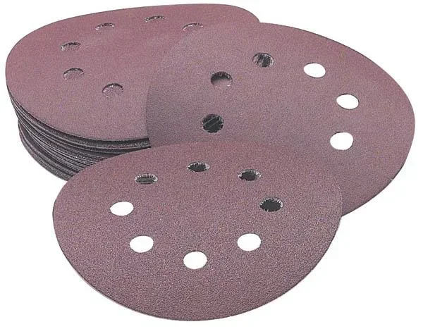 Haftschleifpapier K40 125 mm, gelocht, Klettrücken, 5 Stück