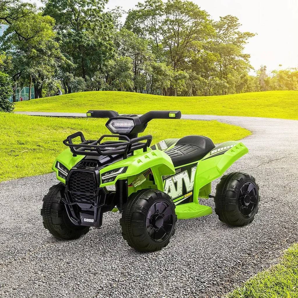 Quad ATV Kinderauto Kinderwagen 6V Akku Elektroauto LED Frontlicht Kinderfahrzeug Kindermotorrad Elektroquad für 18-36