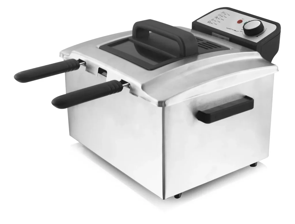 3 in 1 Fritteuse „DF 402 B“, Cool-Zone, Edelstahl gebürstet, Silberfarben/ Schwarz, 4,5 Liter, 2000 Watt