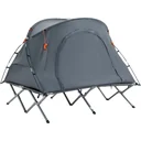 Campingzelt 2 Personen - mit Bett und Matratze - faltbar - Grau - 200 x 146 x 159 cm