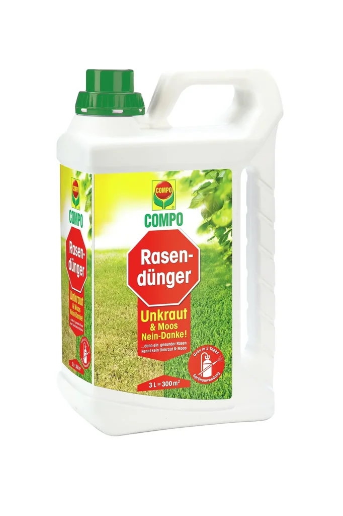 Rasendünger,gegen Unkraut und Moos, 3 Liter