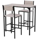 Bartisch mit 2 Stühlen natur/schwarz