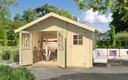 Gartenhaus 253 Gr.2, 420 x 310 x 270 cm Wandstärke 28 mm, Doppeltür, mit 2. Raum Einzeltür