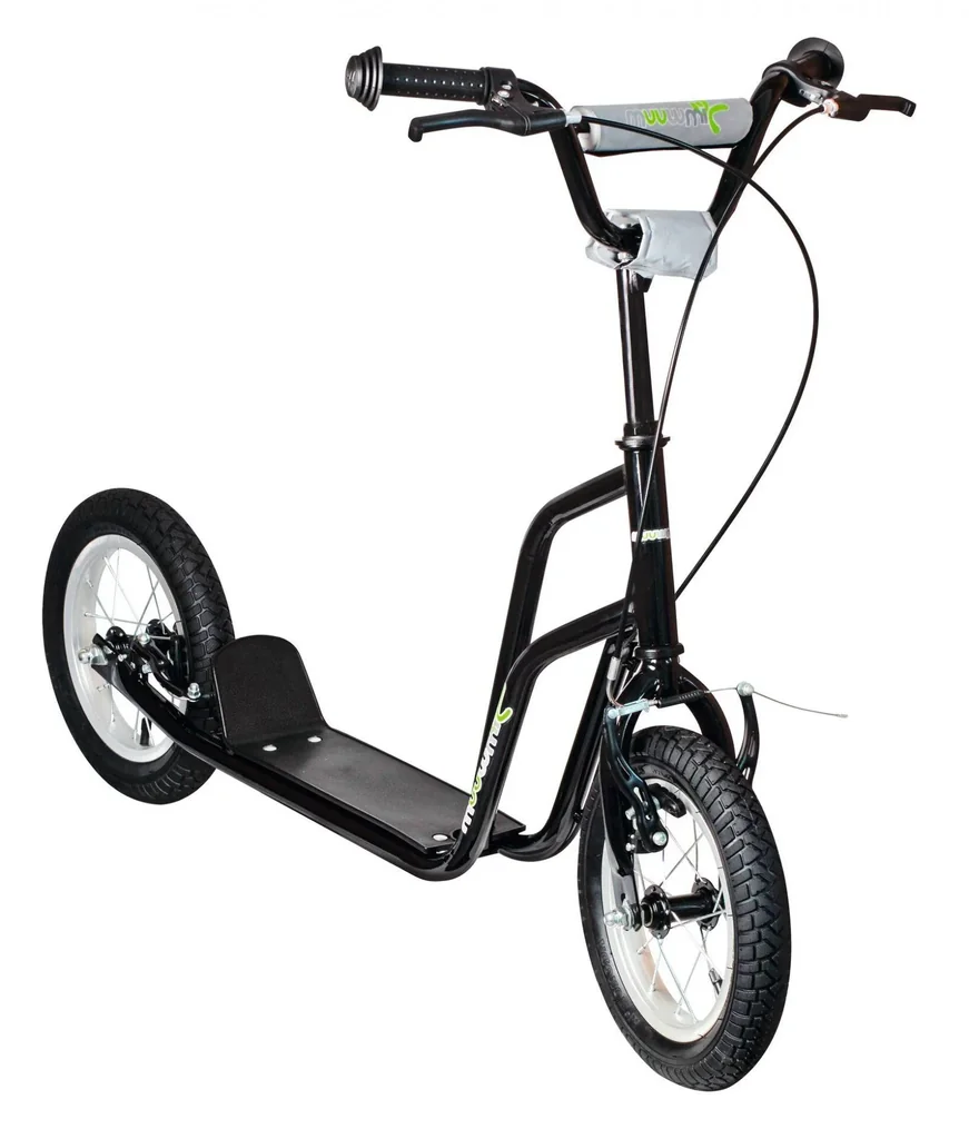 Roller Fun AIR, 12 Zoll Luftbereifung, Stahlrahmen, V-Bremse, Lenker höhenverstellbar, inkl. Ständer, schwarz
