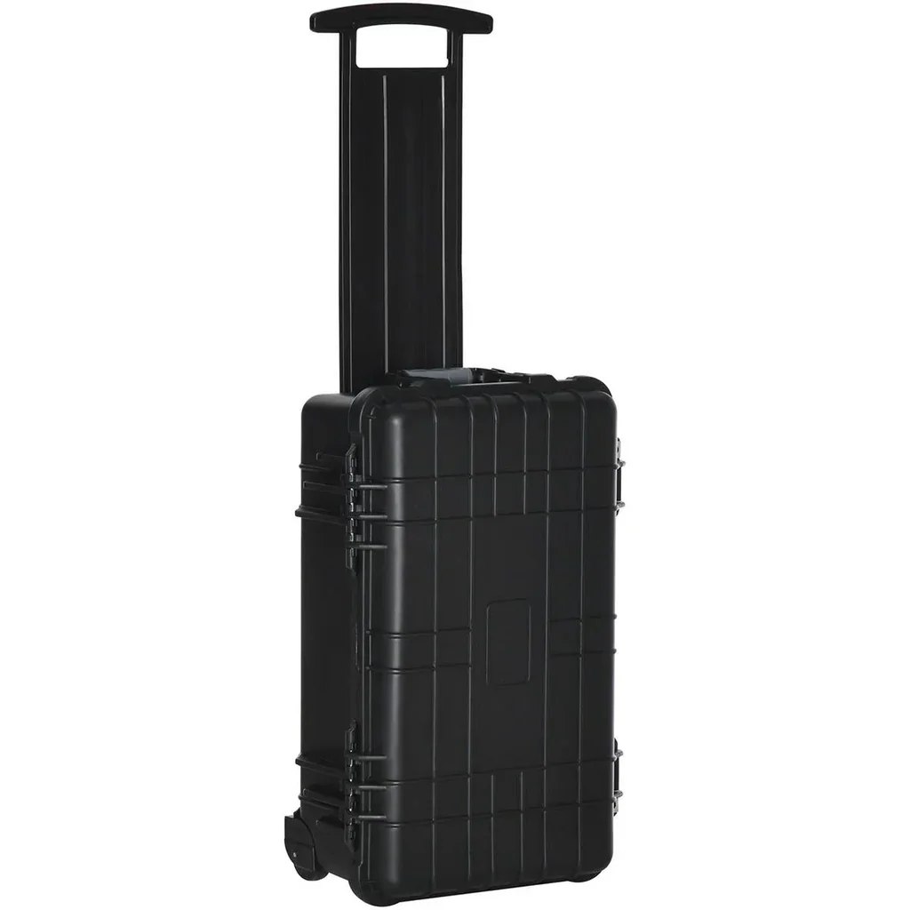 Werkzeugkoffer mit Rollen Leer Werkzeugkiste 2 Griffe Schaumstoff Werkzeugtrolley wasserdichter Rollkoffer mit ausziehba