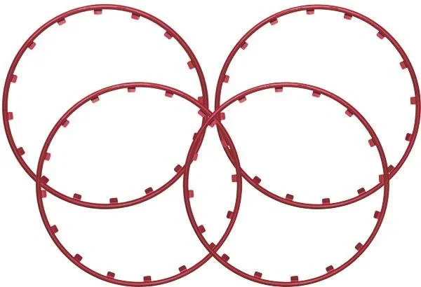 Rim Ringz Felgenring, 15 Zoll, Farbe rot