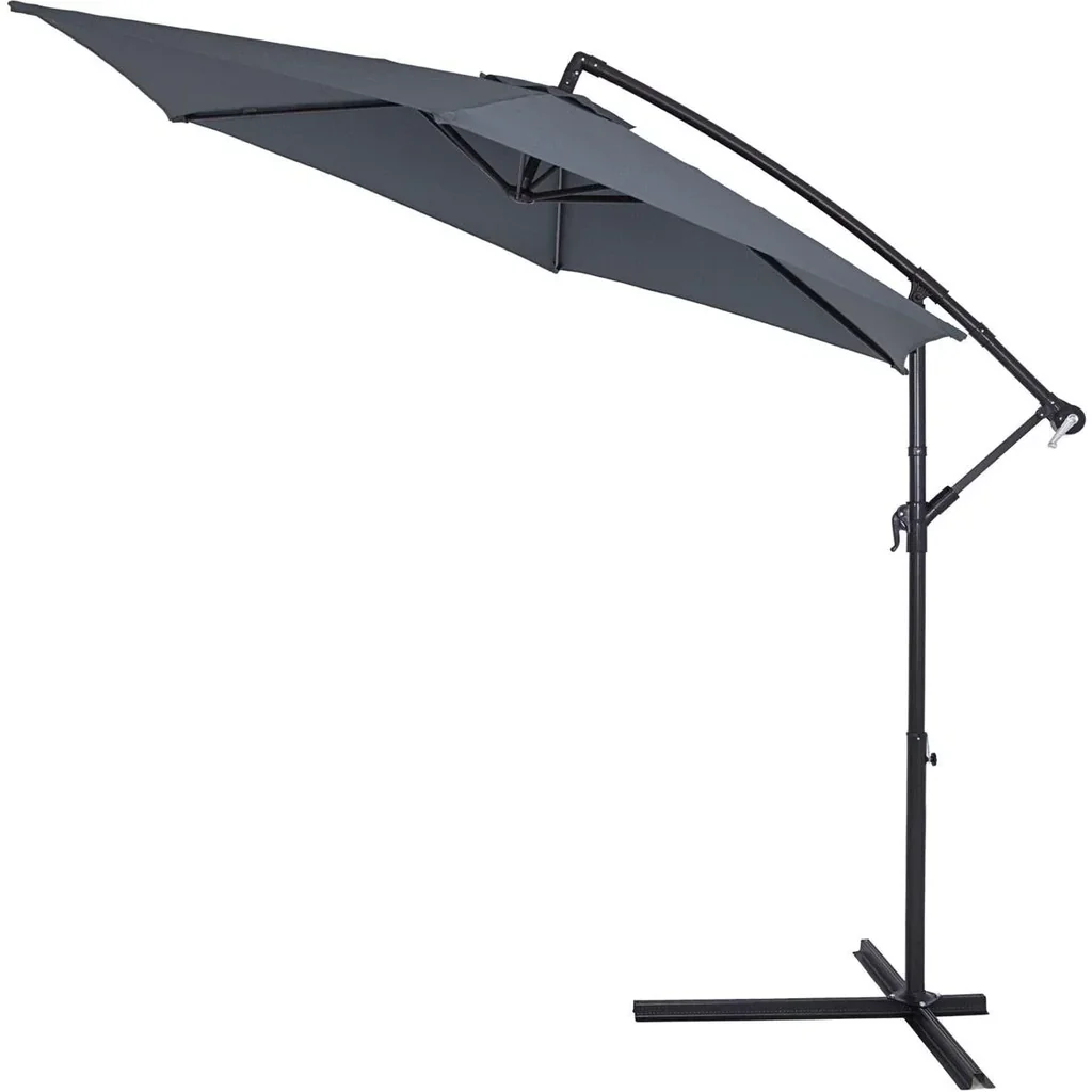 Sonnenschirm faltbarer Aluminium-Antacite mit Kurbel Ø 300 cm