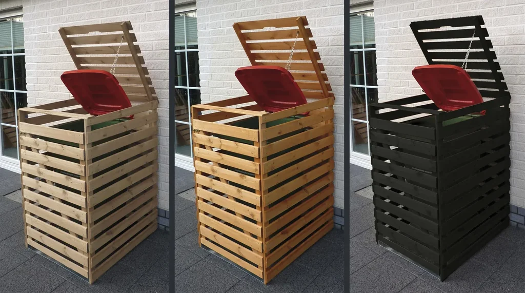 Mülltonnenbox "Vario V" für 1 Tonne, honigbraun