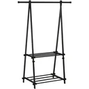 Garderobe mit Schuhablage, schwarz