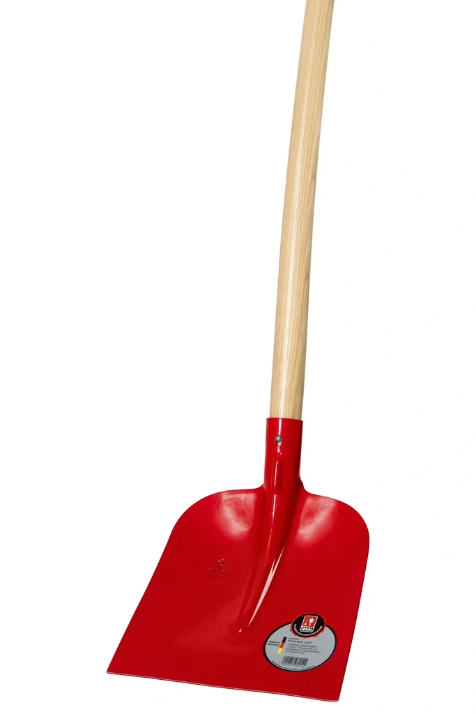 RUHR-BRILLANT, Holsteiner Sandschaufel, Gr. 2, 3/4 gehoben, gehärtet, rot pulverbeschichtet, Eschen-Langstiel 130 cm