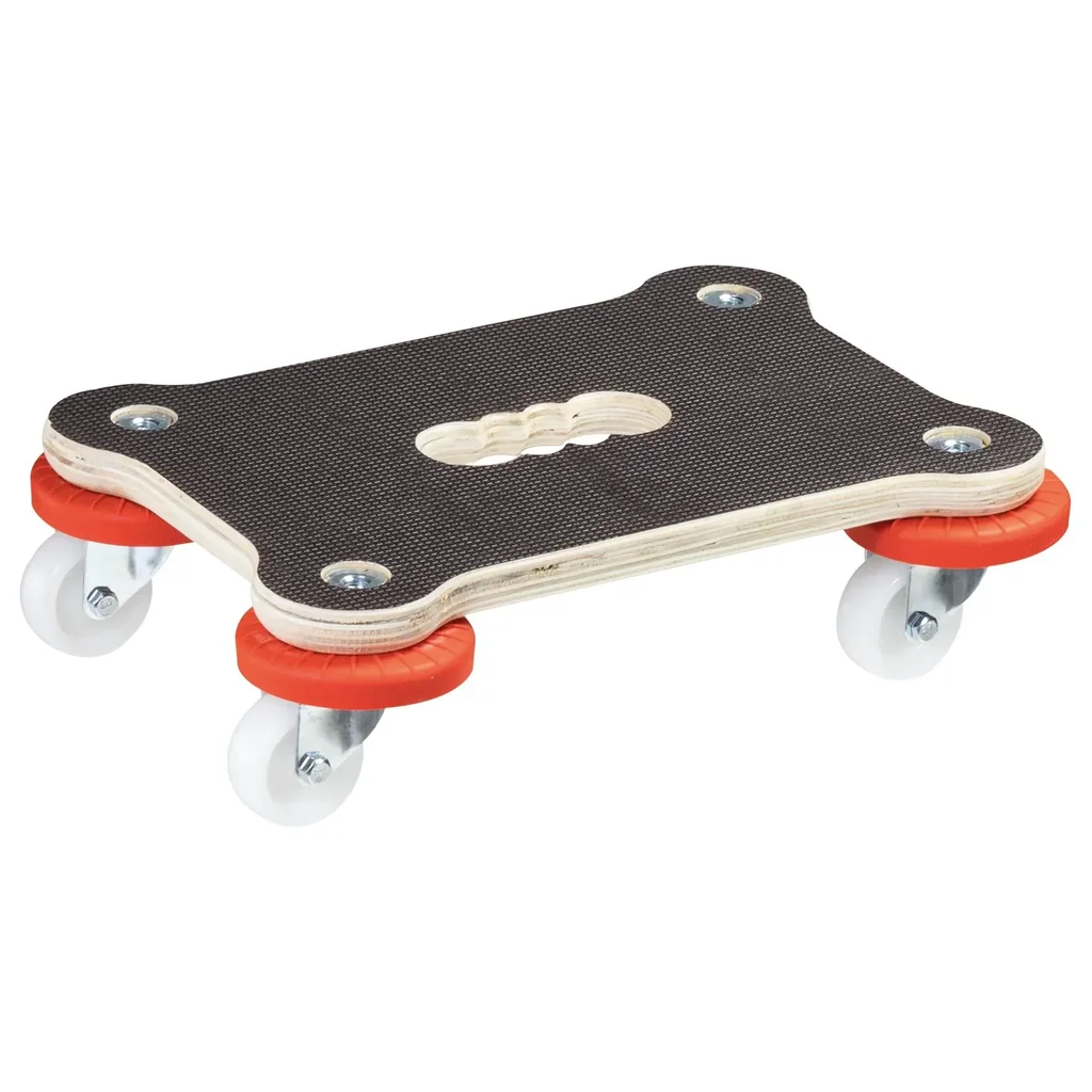 Transporthilfe MM 1355, 33 x 23 x 9 cm, harte Rollen Ø 50 mm, Gleitlager, Platte Maxigrip FSC®, Tragkraft 200 kg