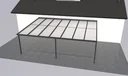 Terrassendach Premium, anthrazit, 7120 x 5060 mm - Polycarbonat Stegplatten 16 mm, klar