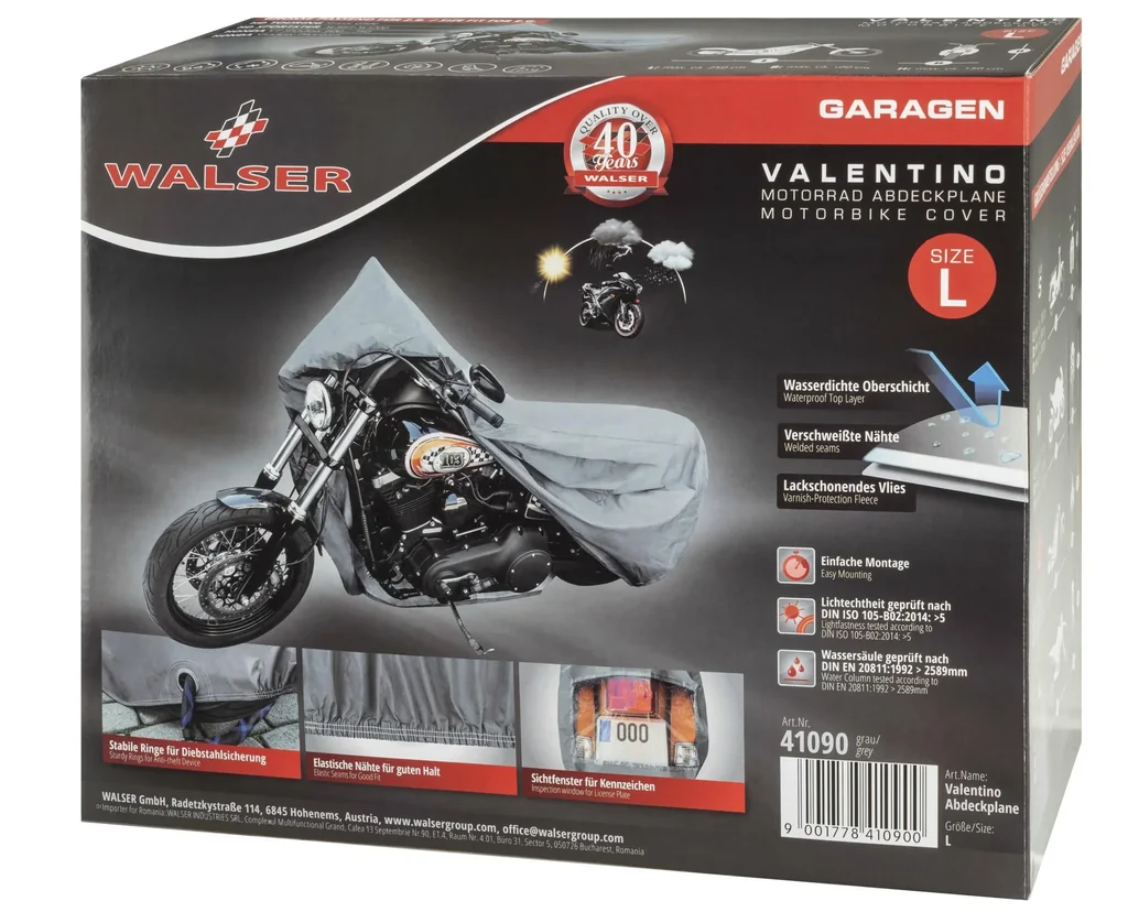Motorradgarage Chopper - Grösse L - 250 x 100 x 130 cm - PVC