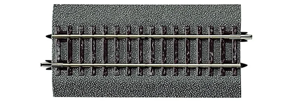 6 Stück Gerades Gleis G½ mit Bettung, Länge 115 mm