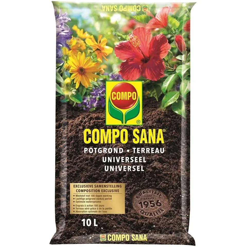 Sana 3 Stück 10L Blumenerde - Universal - 100 Tage Betrieb